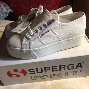 SUPERGA 2790 Platform Sneakers ACOT in White Athletic Shoes Streetwear NIB